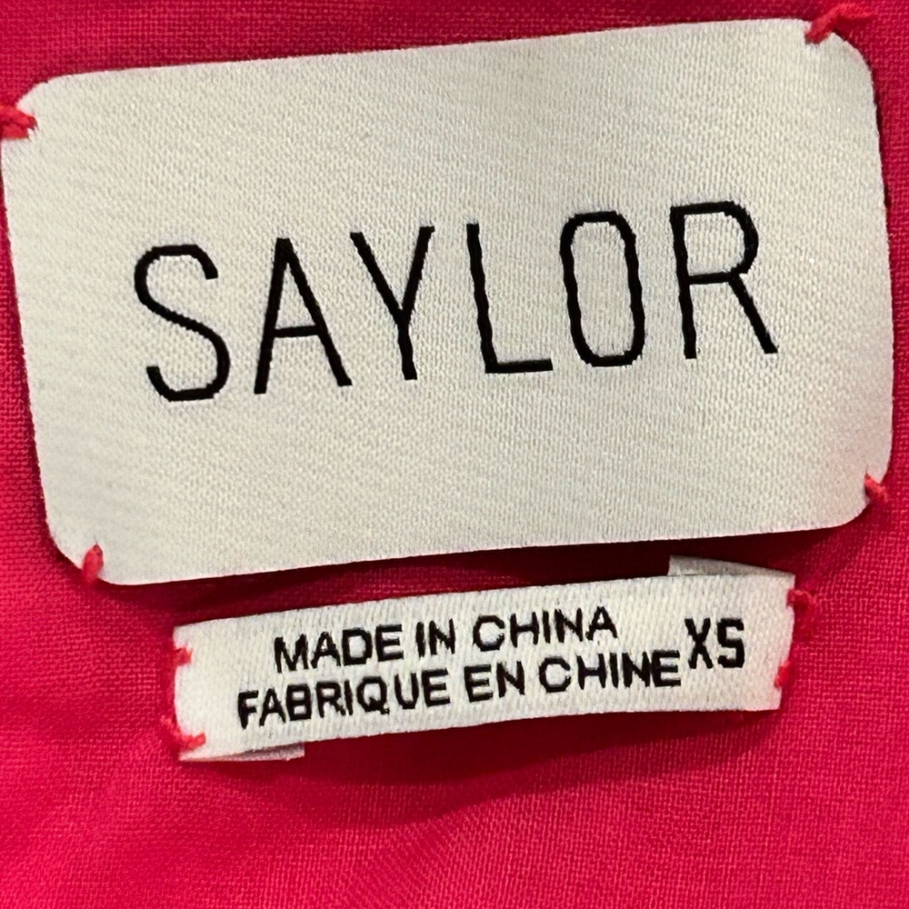 New Saylor Auroette Eyelet Puff‎ Sleeve Cotton Poplin Dress in Hot Pink Size XS - Picture 12 of 14